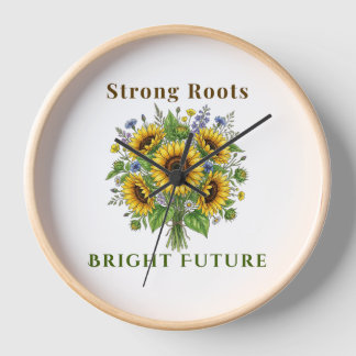 Horloge Tournesols en fleurs Art botanique floral Cadeau