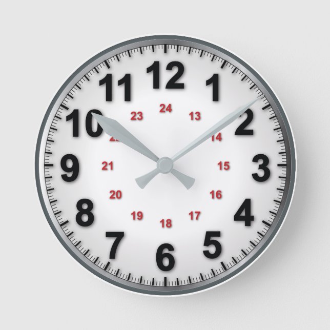 Horloge traditionnelle avec 12/24 (Recto)