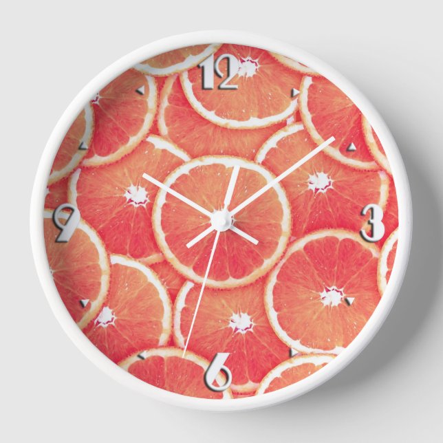 Horloge Tranches de pamplemousse rose (Recto)