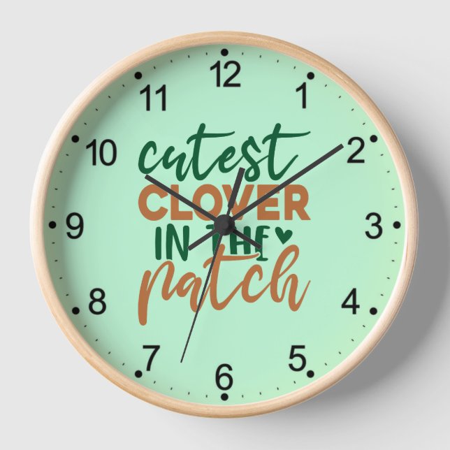 Horloge Trèfle le plus mignon de la parcelle St Patrick-60 (Recto)