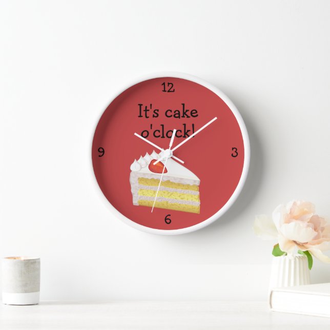 Horloge Tres Leches Flavor Cake OClock thème dessert rouge (Maison)