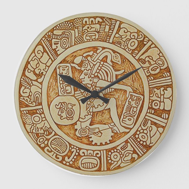 Horloge Tribale Maya Warria Round Wall - Horloge A (Recto)