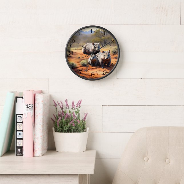 Horloge Trio Extérieur : Wombat Wanderers, (Salle de lecture)
