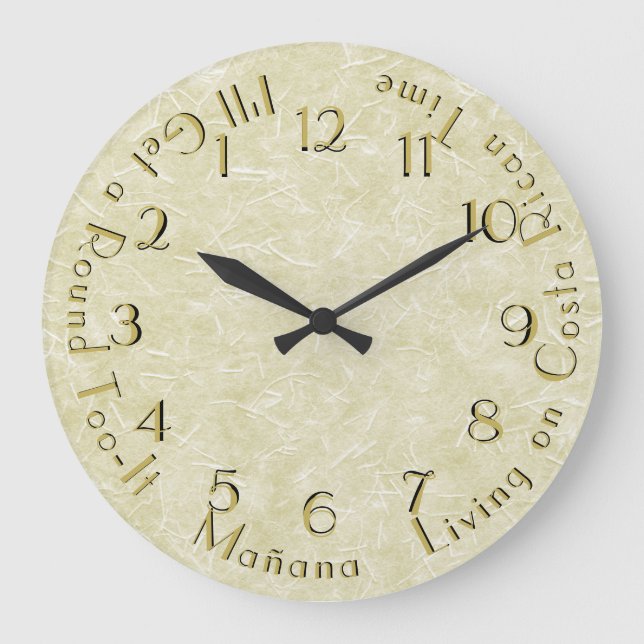 Horloge trop-pour-aller ronde personnalisable (Recto)
