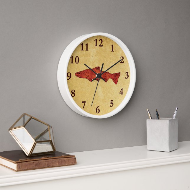 Horloge Truite rustique (Bureau)