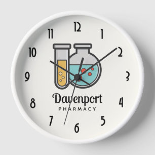 Horloge Tube d'essai de chimie et entreprise de chauffage