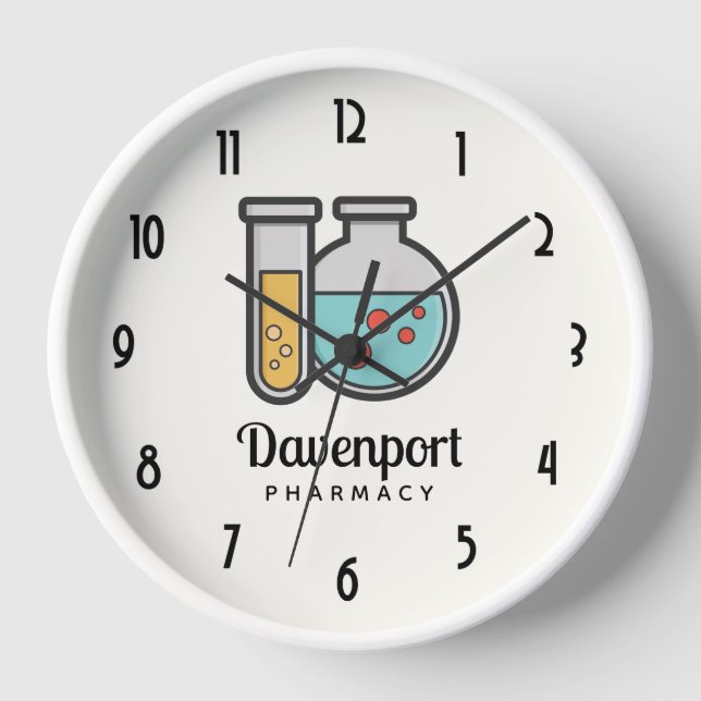 Horloge Tube d'essai de chimie et entreprise de chauffage (Recto)