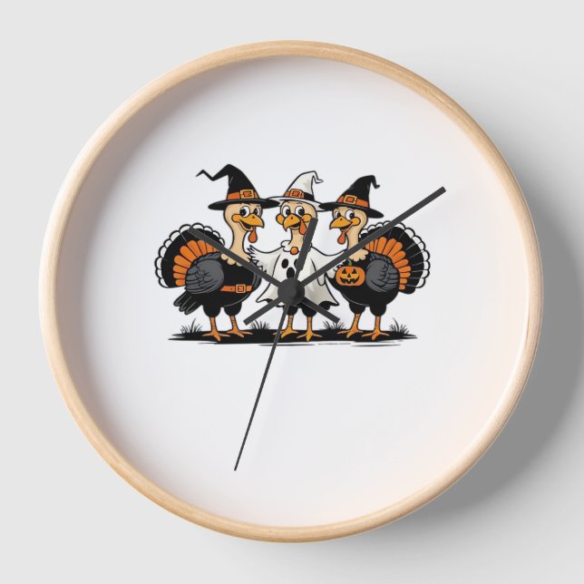 Horloge Turquie Halloween Boo, Thanksgiving Turquie, Éffra (Recto)