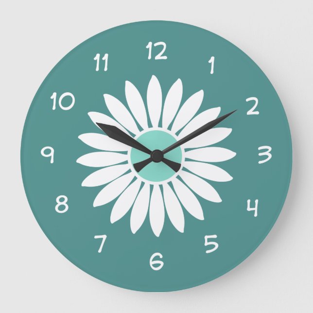 Horloge turquoise à fleurs (Recto)