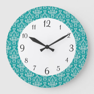 Horloge turquoise de damassé