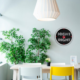 Horloge Typographie noir blanc rouge citation