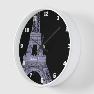 Horloge Typography Calligraphy Paris France Eiffel Tower