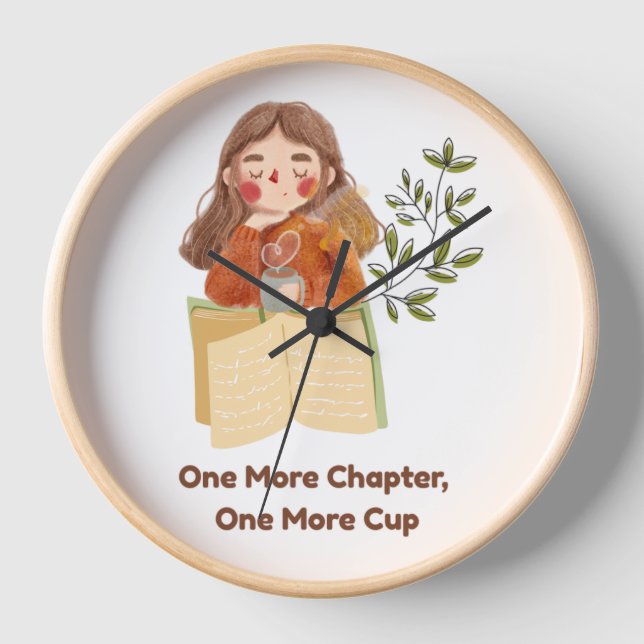 Horloge Un chapitre de plus, une tasse de plus | Amoureux  (Recto)