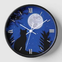 Un chat qui regarde à la Pleine lune
