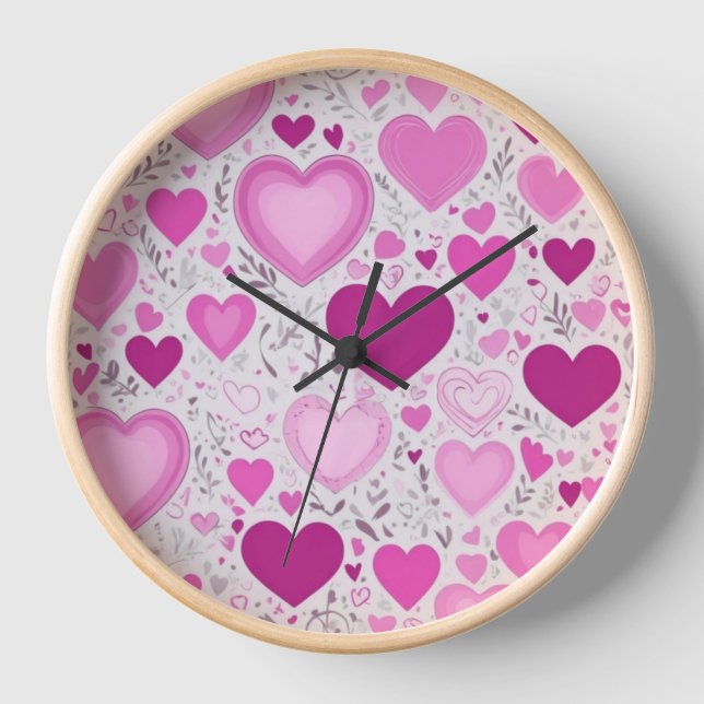 Horloge Un coeur rose doux et charmant (Recto)