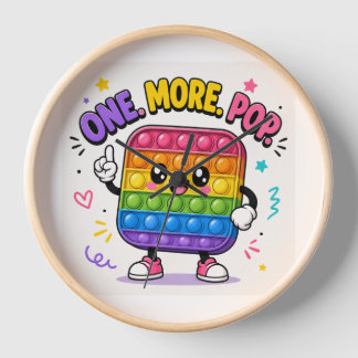 Horloge Un de plus Pop ! Art mural arc-en-ciel coloré Pop