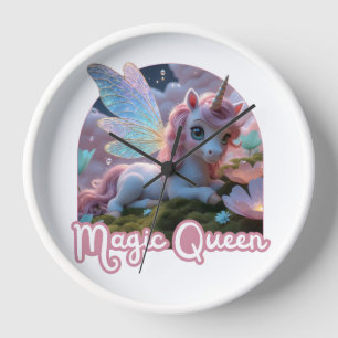 Horloge Une licorne blanche aux ailes