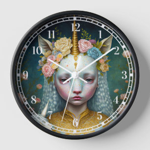 Horloge Unicorn Femme Imaginaire Art