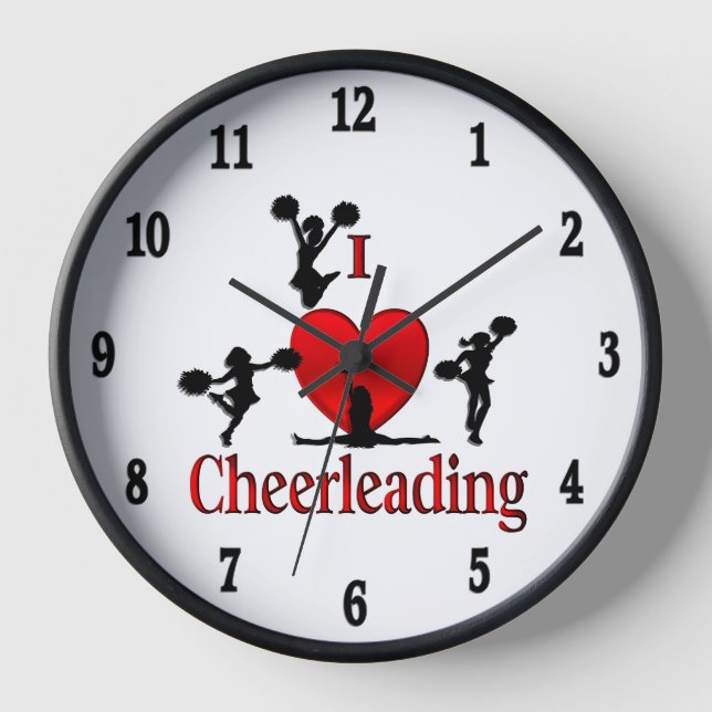 Horloge Unique I Heart Cheerled Black Numéros (Recto)