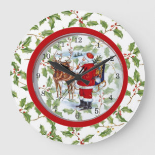 Horloge unique Père Noël de Noël dans l'horloge