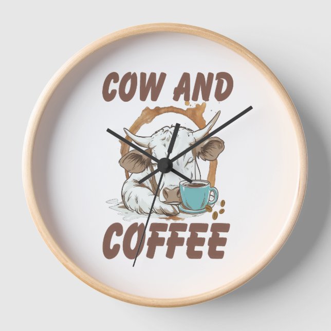 Horloge Vache et café, Fille occidentale drôle (Recto)