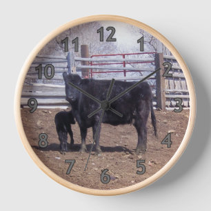Horloge Vache et veau de Mama
