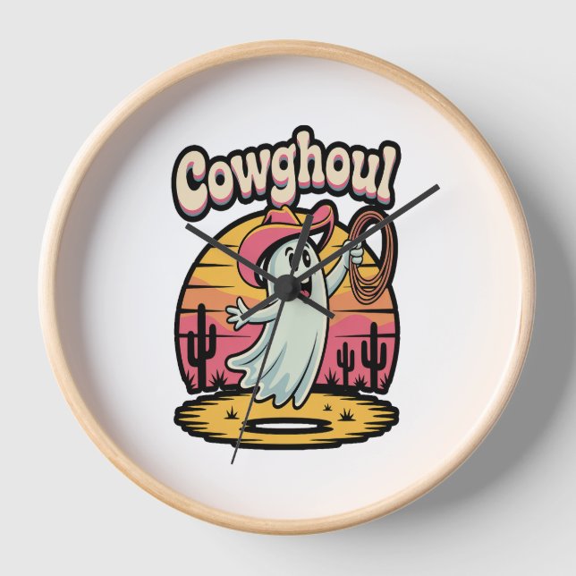 Horloge Vache Ghoul Halloween Éffrayant (Recto)