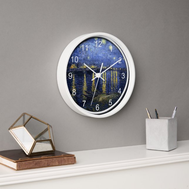 Horloge Van Gogh - Nuit étoilée sur le Rhône (Bureau)