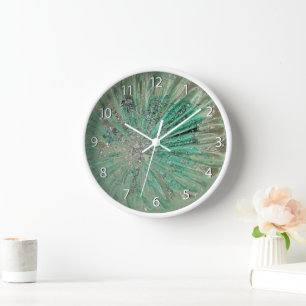Horloge Verre d'art Bijou riche Parties scintillant Turquo