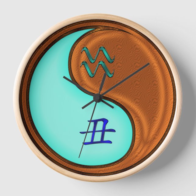 Horloge Verseau & Bœuf de Bois (Recto)