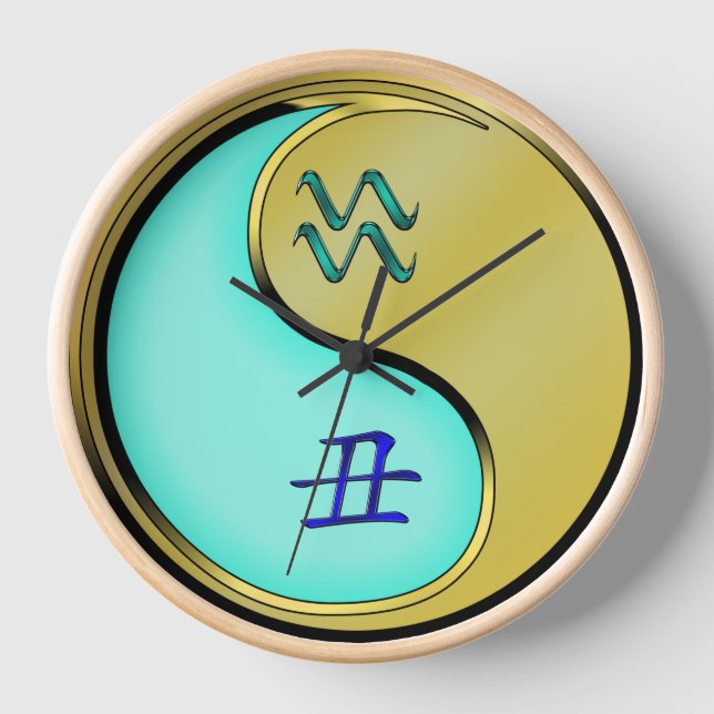 Horloge Verseau & Bœuf Métallique (Recto)