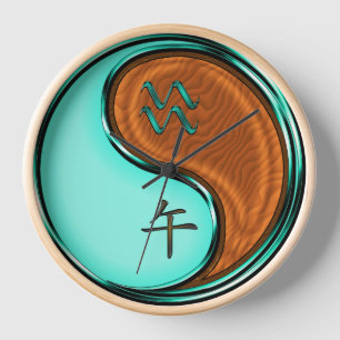 Horloge Verseau & Cheval de Bois