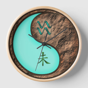 Horloge Verseau & Chèvre de Terre