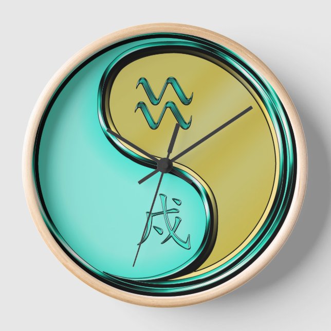 Horloge Verseau & Chien Métal (Recto)