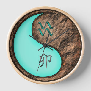 Horloge Verseau & Lapin de Terre