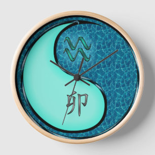 Horloge Verseau & Lapin d'Eau