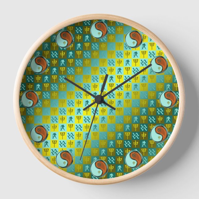 Horloge Verseau & Singe de Bois (Recto)