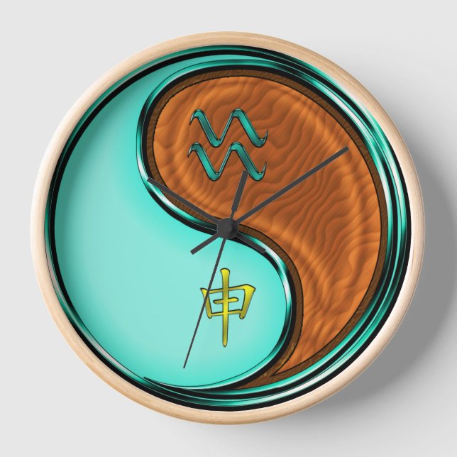Horloge Verseau & Singe de Bois (Recto)