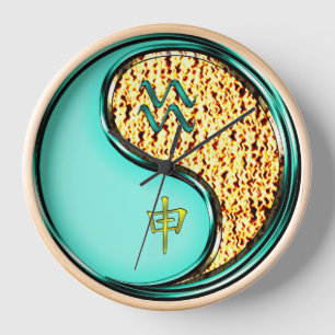Horloge Verseau & Singe de Feu