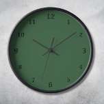 Horloge Vert Chasseur Minimal Nombres Noirs Classique<br><div class="desc">Minimal Nombres Noirs | Horloge Classique Vert Chasseur</div>