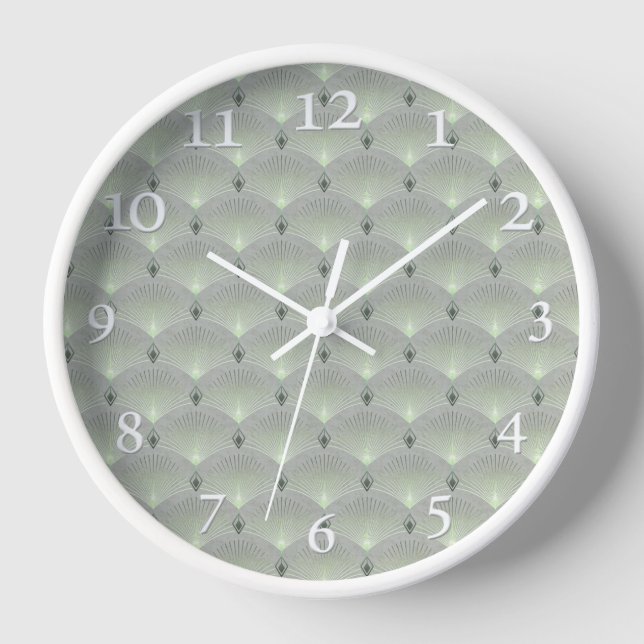 Horloge Vert délicat et gris, art déco.  (Recto)
