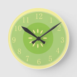 Horloge verte en pastel de cuisine de cool d'art