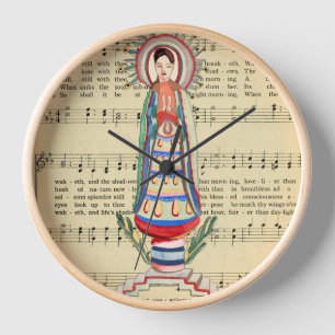 Horloge Vierge vintage Marie Notre-Dame de la Lumière art