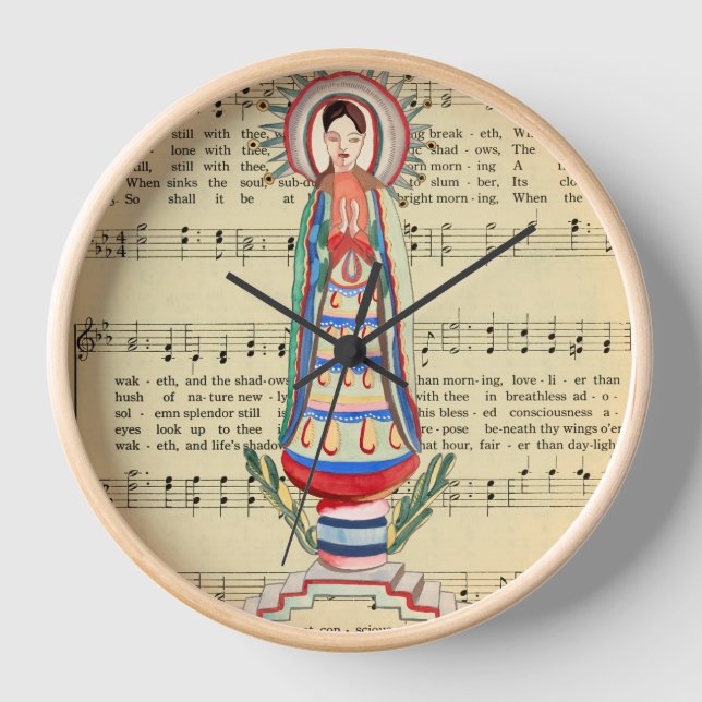 Horloge Vierge vintage Marie Notre-Dame de la Lumière art  (Recto)