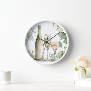 Horloge Vin aquarelle