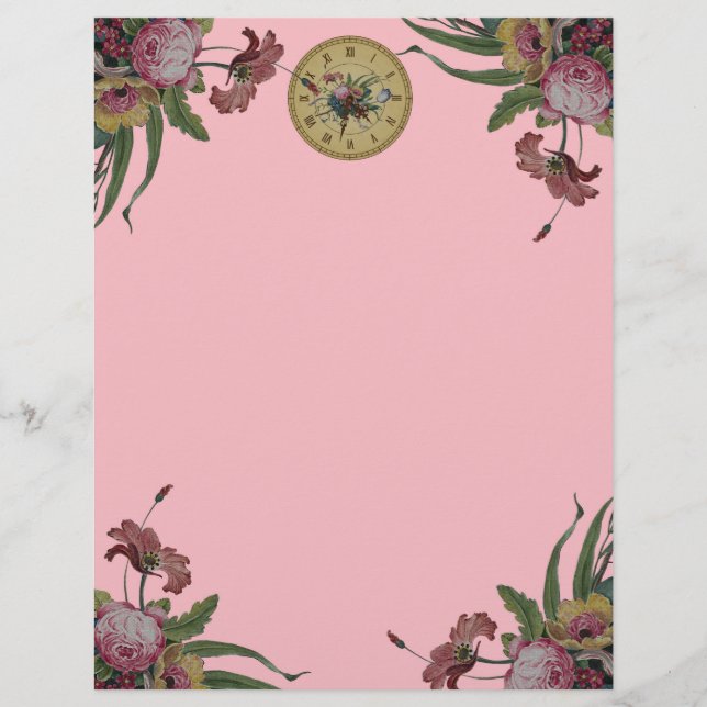Horloge Vintage avec Fleurs (Devant)