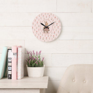 Horloge Vintage Bunny Girl, Horloge bébé lapin flo