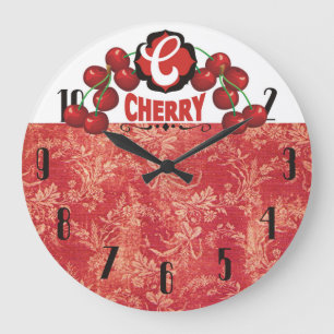 horloge vintage de cuisine de fruit de cerises
