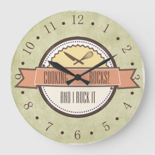 Horloge vintage de cuisine d'emblème d'ustensiles