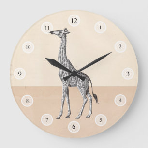 Horloge vintage de girafe